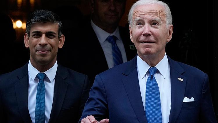 ABD Başkanı Biden, İngiltere başbakanı Rishi Sunak ile bir araya geldi