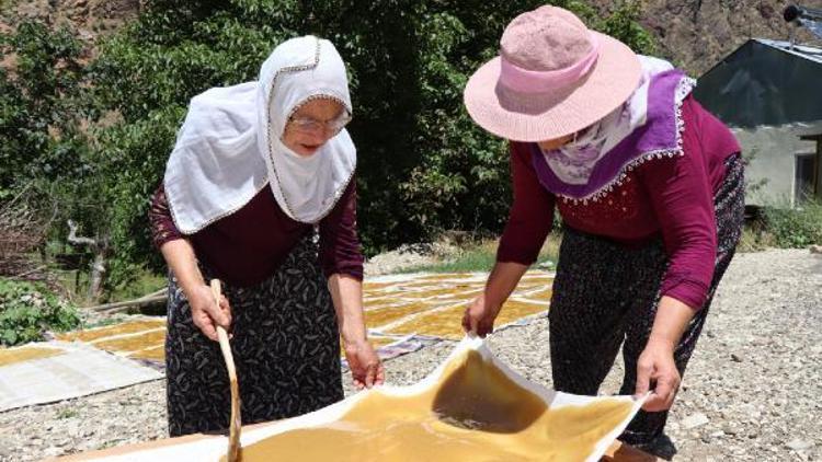 Yağmur durdu, ateşler bu kez pestil üretimi için yakıldı