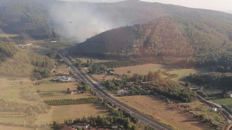 İzmirde orman yangını Havadan ve karadan müdahale sürüyor