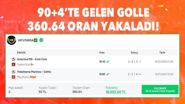 Mucize gibi iddaa kuponu 90+4 gelen golle 18 bin 32 TL kazandı...