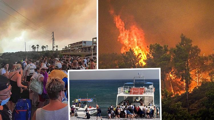 Yunanistan’ın Rodos adasında büyük yangın Binlerce kişi tahliye edildi