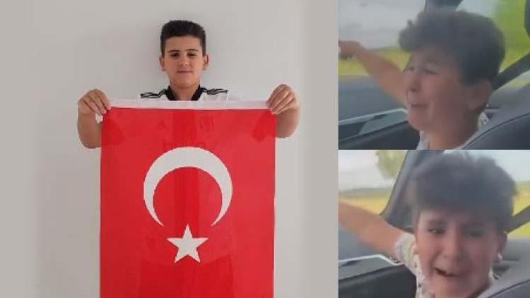 Türk bayrağını görünce ağlamaya başladı