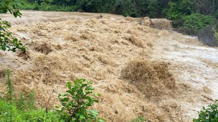 Rizede kuvvetli yağış Derelerin su seviyesi yükseldi