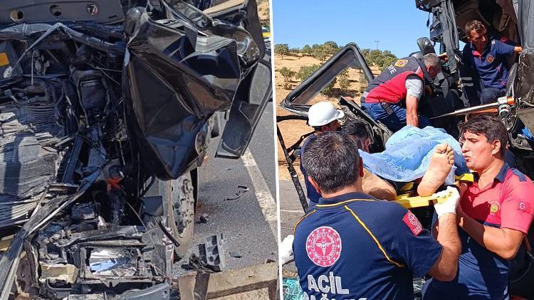 Mardinde TIRa arkadan çarpan kamyonun sürücüsü öldü, 2 kişi yaralandı