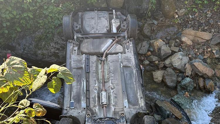 Dereye düşen otomobilde yolcu hayatını kaybetti, sürücü yaralandı