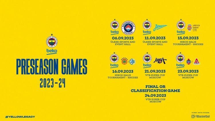 Fenerbahçe Erkek Basketbol Takımı hazırlık maç programı belli oldu... İşte oynanacak maçların tarihleri