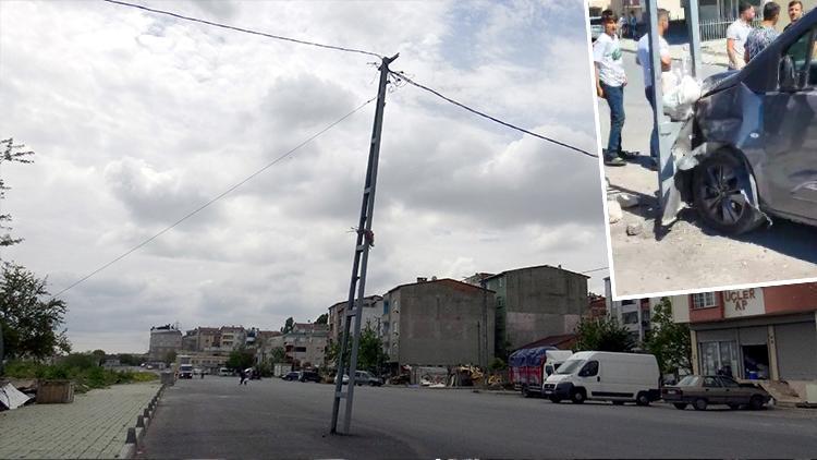 Yol genişledi, kaldırımdaki direk ortada kaldı