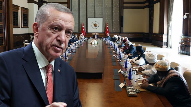 Son dakika haberi Cumhurbaşkanı Erdoğan Müslüman Alimler Heyetini kabul etti