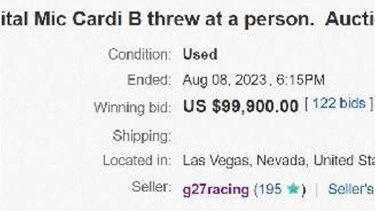 Cardi B konserde hayranına fırlatmıştı Açık arttırmada 99 bin dolara satıldı...