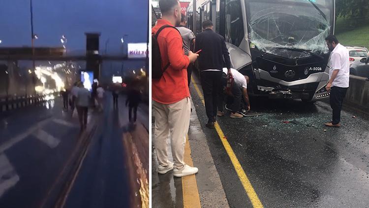 Üsküdar ve Beyoğlunda metrobüs kazası