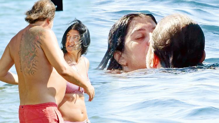 Ünlü oyuncu sevgilisi ile tatilde: Pahalı sahiller yerine halk plajı