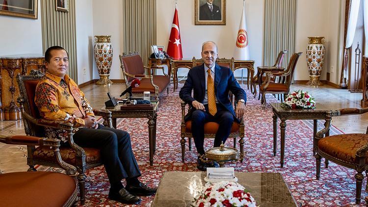 TBMM Başkanı Kurtulmuş, Endonezyanın Ankara Büyükelçisi İkbali kabul etti