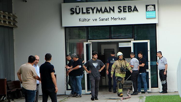 Beşiktaşta kültür merkezinde yangın paniği: Ekipler müdahale etti