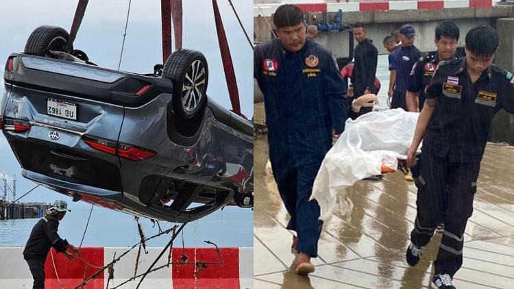 Tatil cennetinde korkunç kaza Otomobil iskeleden suya düştü