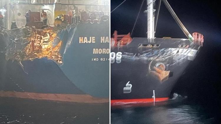 Marmara Adası açıklarında Ukrayna ve Rusyaya ait gemiler çarpıştı