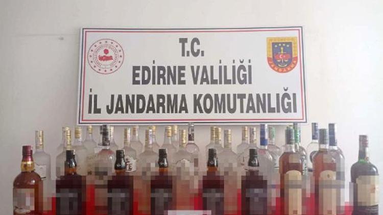 Edirne’de 39 şişe kaçak içki ele geçirildi
