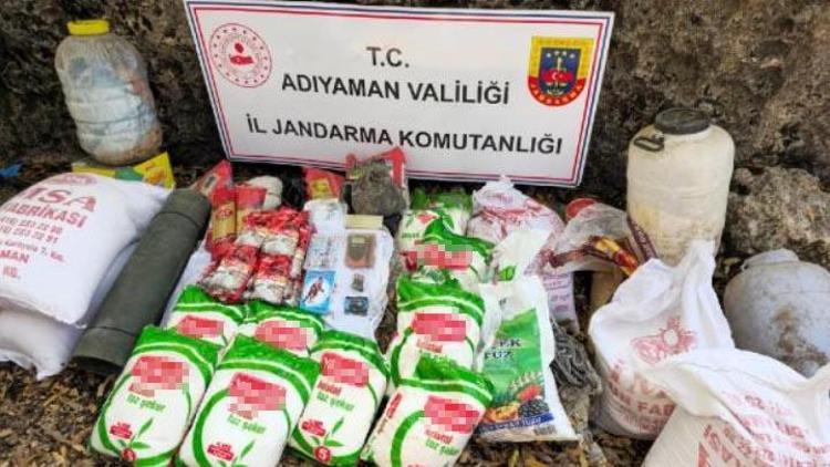 Adıyamanda operasyon: PKK’lılara ait toprağa gömülü yaşam malzemeleri ele geçirildi