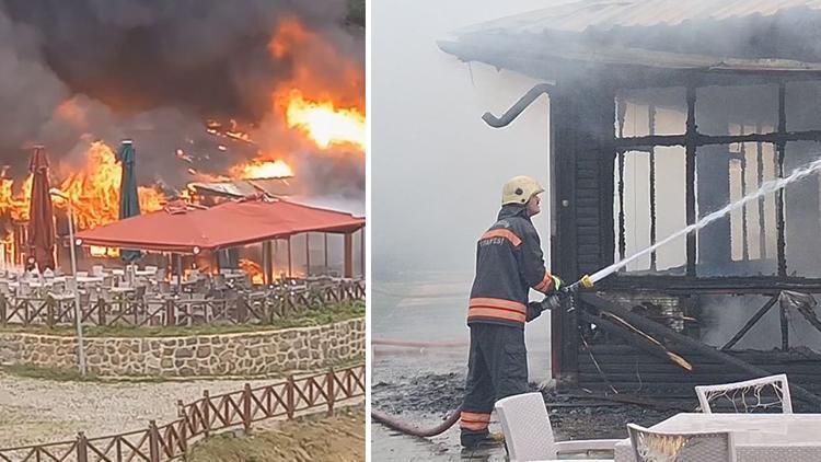 Trabzonda Sera Gölü kıyısındaki sosyal tesiste yangın