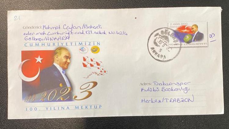 21 yıl önce yazdığı mektup, kulübe ulaştı Trabzonspor taraftarı Mehmet Ceylan...