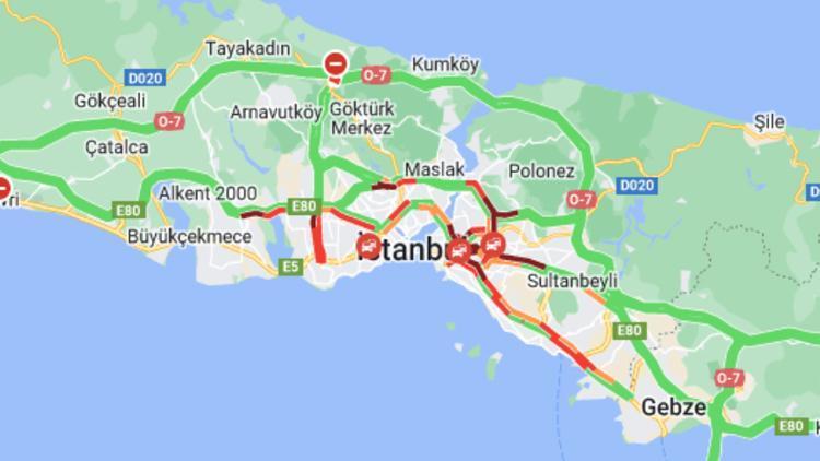 İstanbul trafik yoğunluğu haritası 20 Kasım 2023 Pazartesi | İstanbul’da bugün trafik yoğunluğu yüzde kaç