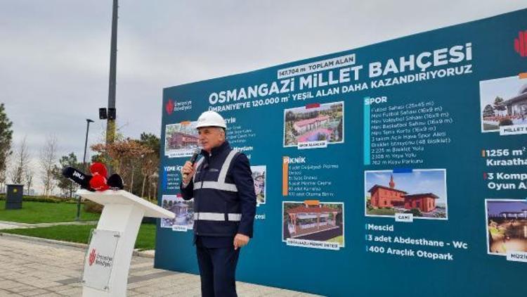 Ümraniye’deki Osman Gazi Millet Bahçesi açılışa gün sayıyor