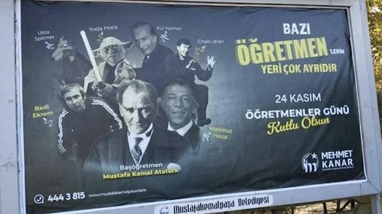 Bursada tartışılan 24 Kasım Öğretmenler Günü afişi: 1 gün sonra kaldırıldı