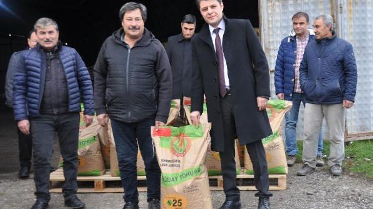 Sandıklıda çiftçilere buğday tohumu