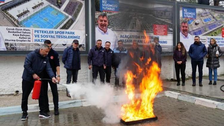 İzmir İtfaiyesinden zabıta personeline yangın güvenlik eğitimi