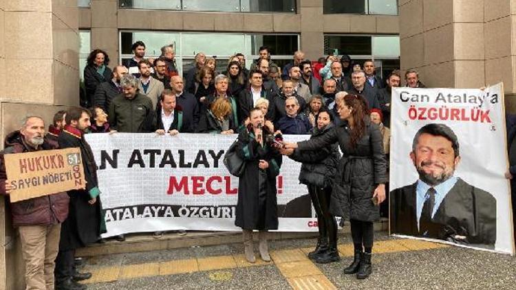 İstanbul Adalet Sarayı önünde Can Atalay için basın açıklaması