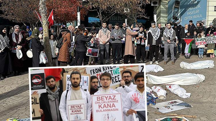 Edirne ve Tekirdağda İsrail protestosu... Çocuk ölümlerine dikkat çekildi