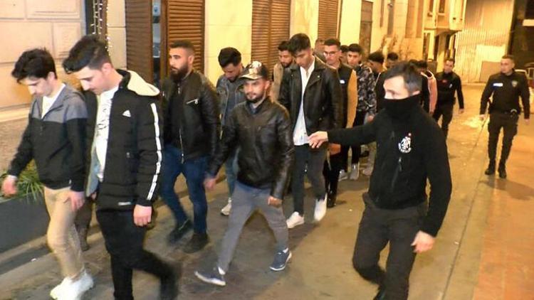 Beyoğlunda kaçak göçmen denetimi: Çok sayıda kaçak göçmen yakalandı