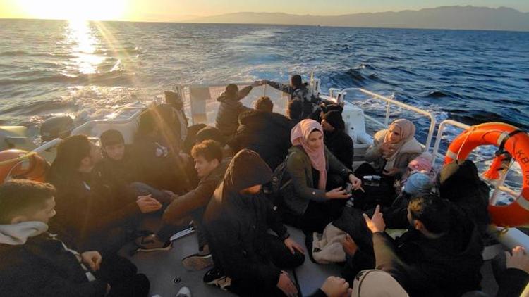 Sahil Güvenlik ekipleri, Bodrum açıklarında 57 kaçak göçmen yakaladı