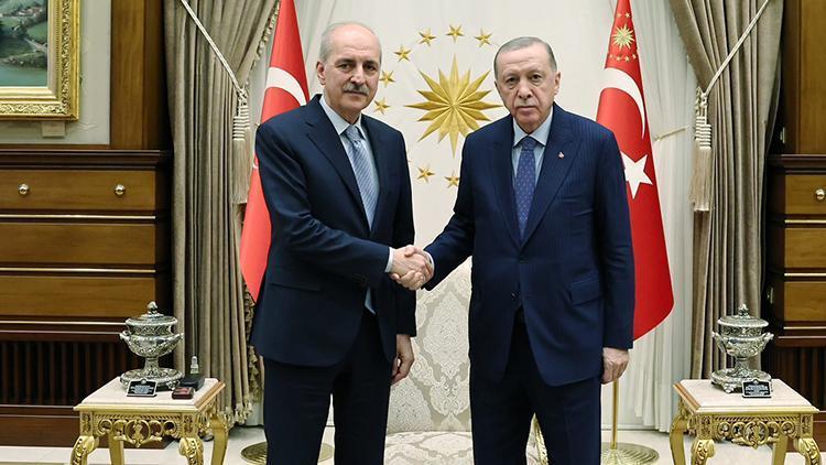 Cumhurbaşkanı Erdoğan, TBMM Başkanı Kurtulmuşu kabul etti