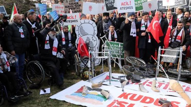 Ankarada engelli vatandaşlardan ABD Büyükelçiliği önünde protesto