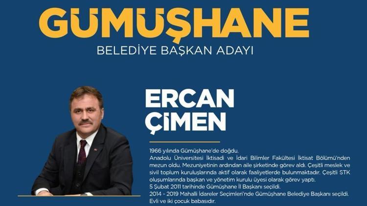 Ercan Çimen kimdir, kaç yaşında ve aslen nereli AK Parti Gümüşhane Belediye Başkanı adayı kimdir