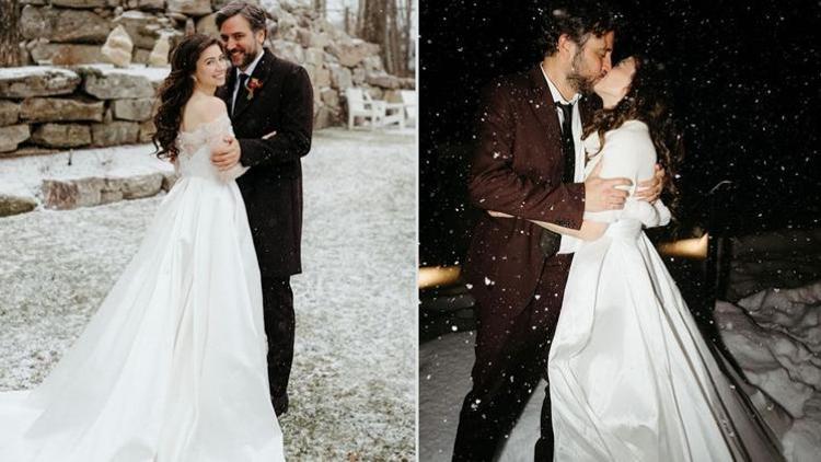 Ünlü oyuncu, yeşil gözlü sevgilisiyle kar altında evlendi: Bu yaşa kadar bekardım, çünkü seni bekliyordum