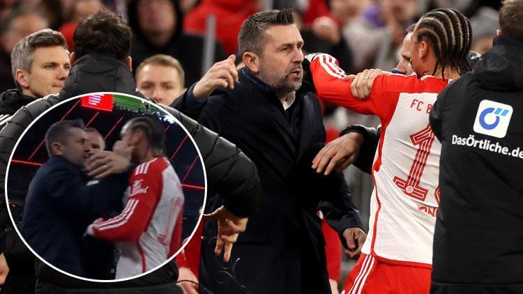 Trabzonsporun eski teknik direktörü Nenad Bjelicadan Leroy Saneye tokat Bayern Münih - Union Berlin maçında ortalık karıştı
