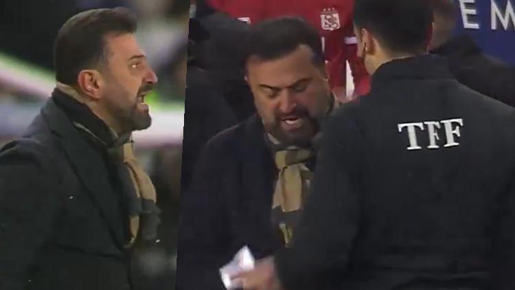 Sivasspor - Beşiktaş maçında Bülent Uygun çılgına döndü Kırmızı kart görünce hakemi itekledi...