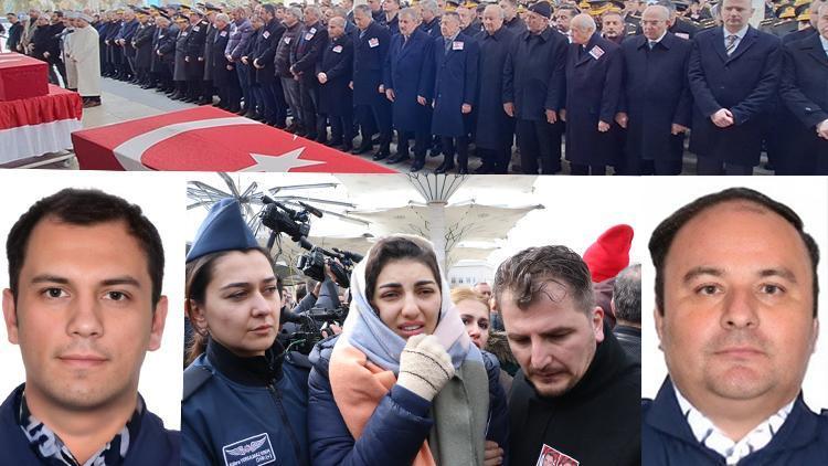 Şehit pilotlar Cemil Gülen ve Levent Öztürke Ankarada son veda