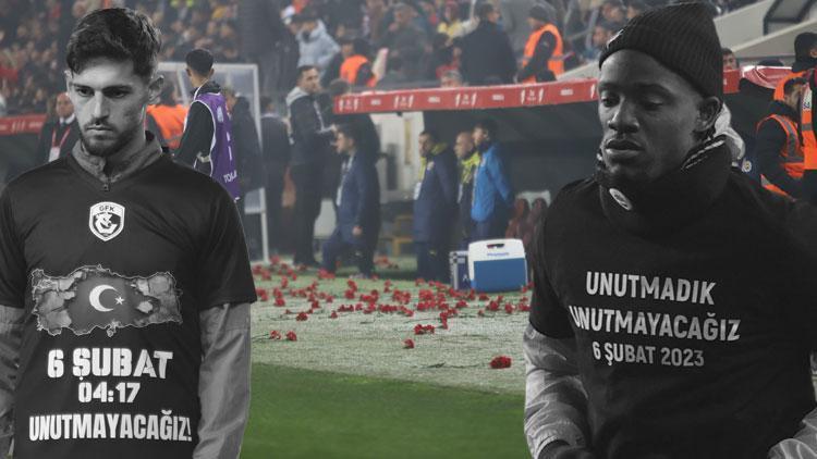 Gaziantep FK-Fenerbahçe maçında duygusal anlar Deprem felaketi unutulmadı, taraftarlar...