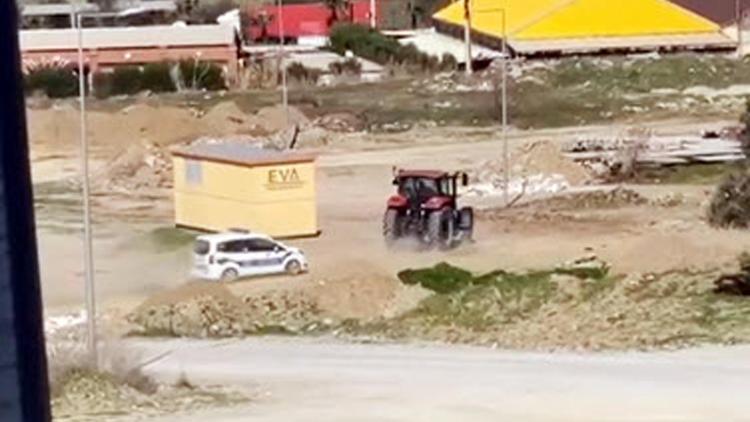 Dur ihtarına uymayan ehliyetsiz traktör sürücüsüne 44 bin lira ceza