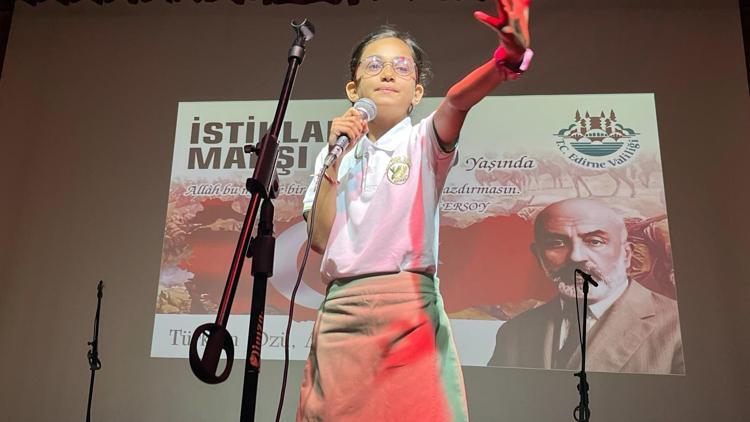 Edirnede İstiklal Marşının kabulünün 103üncü yılı töreni