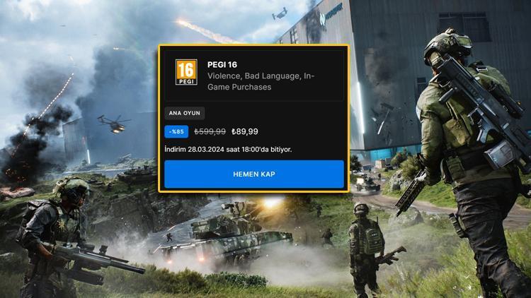 Epic Games Store’da Battlefield 2042 599 TL’den 89 TL’ye düştü İki ücretsiz oyun birden