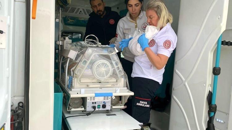 Ambulans uçak, 2 günlük İnci bebek için havalandı