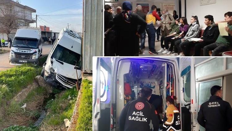 Antalyada öğrenci ve işçi servisi çarpıştı: 8i öğrenci 9 yaralı