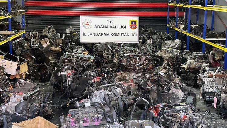 Adana’da 10 milyon TL değerinde 96 otomobil motoru ele geçirildi
