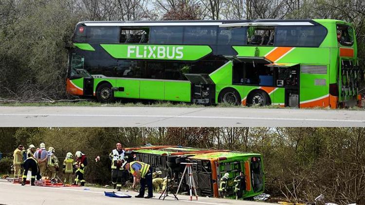 Leipzig’de yolcu otobüsü devrildi: 5 ölü