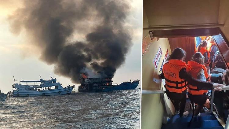 Taylandda feribot yandı: 108 kişi son anda kurtarıldı