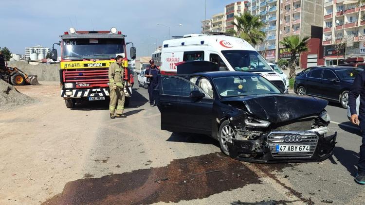 Mardinde otomobiller çarpıştı: 1 yaralı