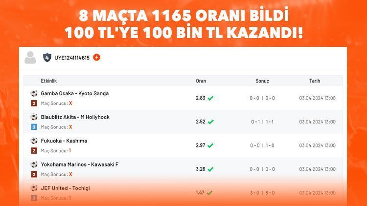 8 maçlık iddaa kuponu yaptı, 100 TL 100 bin TL kazandı